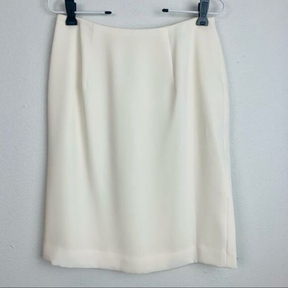 Vintage 80s Hugo Buscati Ivory Lace Trimmed Skirt Suit 2 Piece Set - Picture 9 of 16